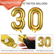 1/2/3 Balloon Birthday Decorations Air Balloon Number Latex Reusable Anniversary Event