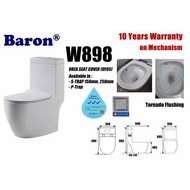 Baron W898 Gerberit Rimless Tornado Flushing 1-Piece Toilet Bowl with Urea Soft Closing Seat Cover