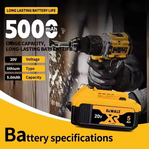 100% Genuine Dewalt 20V Battery, Rechargeable Lithium Ion Battery, Dewalt Power Tool Replacement Bat
