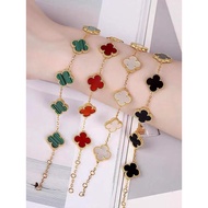 Four-leaf Clover Bracelet Wishing Clover Bracelet Female 18K Gold Shell Handicraft Light Luxury 5 Fl