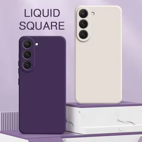 Liquid Silicone Phone Cases for Samsung Galaxy S23 Plus Ultra FE Soft Shockproof Covers SamsungS23 S