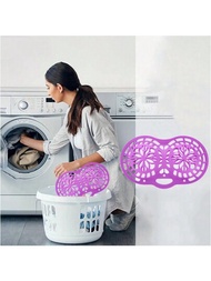 1入組內衣清洗袋，矽膠內衣清洗袋，適用於洗衣機和烘乾機，適用於A-C罩杯內衣，抗變形內衣袋/粉紫色