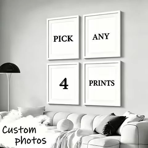 4pcs/set Custom Canvas Printing Personalized Photo Custom Set Prints Family Life Pets Scenery Couple