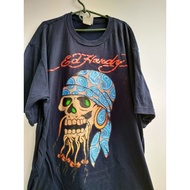 Ed Hardy 100% Cotton Retro T-Shirt Skull Trendy Printed Top Men Women Same Style Ready Stock