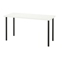 LAGKAPTEN/ADILS 書桌/工作桌, 白色/黑色, 140 x 60 公分