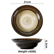 Omk gốm phong cách Nhật Bản 8.5 inch Pasta tấm bát đựng sa lát Đĩa sâu đĩa ăn tối