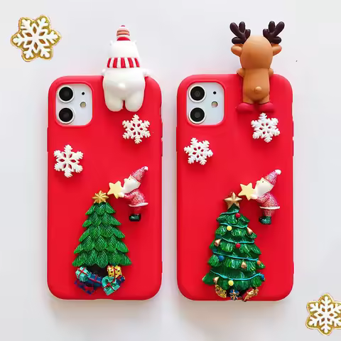 3D Santa Christmas Case For Samsung Galaxy A07 A17 A06 F16 M16 M55 M35 A21S M34 A72 M54 M13 M14 A73 