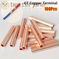 BETTER-JANE 100Pcs GT Copper Terminal Connecting Tube, Cable Connector Kit GT-1/1.5/2.5/4/6/10/16/25