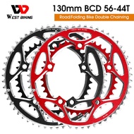 WEST BIKING 130BCD Double Chainring 53/39T 56/44T Road Bicycle Chainwheel High Strength Chainring For 8/9/10/11s Cycling Parts