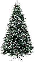 6ft PVC Decorations Artificial Christmas Tree,With Pinecones Metal Stand Xmas Tree,For Traditional Indoor Holiday The New