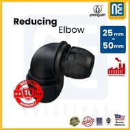 HDPE Poly Pipe connector Compression Poly Pipe Fitting Reducing Elbow Sambungan Paip Air 25mm 32mm 5