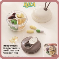 ✿BJA✿ Portable Pill Box, Transparent Mini Pill Storage Box,  Four-compartment Moisture-proof Pill Di