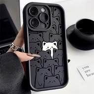 Casing OPPO R11 R11S R15 R15 Pro R15B R15M R17 Phone Case Graffiti Cute Shiny Cat Cartoon White Kitt