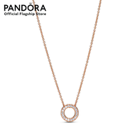 Pandora logo reversible Pandora Rose collier with clear cubic zirconia เครื่องประดับ สร้อยคอ สร้อยคส