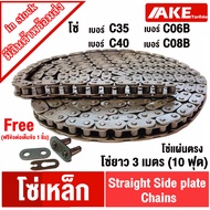 Steel Chain Roller Straight Plate Size 35 40 06B 08B Single Length 3 Meters (C35-1R C40-1R C06B-1R C