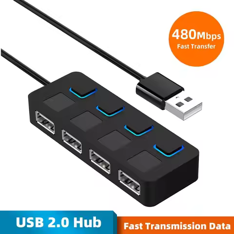 4 Ports USB 2.0 HUB Multi USB Splitter Expander Multiple USB 2.0 Hub Use Power Adapter USB2.0 Hub wi