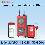 1 DALY BMS 18650 Lifepo4แบบขนาน1A 4S พลังงานแสงอาทิตย์12V 24V 36V 48V 30A 100Ah 200Ah Li-Ion 3S 7S 8S 10S 12S 13S 16S 24แอป S Blue