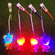 83mm 4‑Prong Plastic LED Light‑Up Golf Tee, Anti‑Lost Cute Cartoon Doll Lanyard Glowing Golf Ball Te