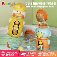 Kmoist baby bath bathtub toys for toddlers 1 2 3 years old Boys Girls cute 3D duck waterwheel bath toys swimming bathroom strong suckers water scoop fun water toys
