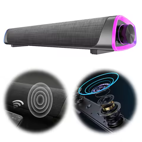 PC Soundbar Bluetooth-compatible Stereo Sound Monitor Speakers Gaming Speakers for Computer Laptop D