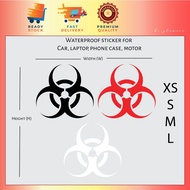 Biohazard Sticker Reflective stiker kereta radioactive waterproof pantulan cahaya Car Motor Laptop Helmet Vinyl Decal