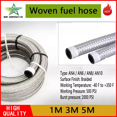 Car Modification N4 AN6 AN8 AN10 Nylon Wire Braided Oil Cooler Oil Pipe 1M 3M 5M HQ