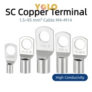 SC16-6 SC25-8 SC35-8 SC Series Tinned Copper Lugs Ring Crimp Terminal Wire Connector SC1.5 SC2.5 SC4