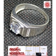 Original Moissanite Diamond Ring 1ct 6.5mm Benner Genuine Silver Memo GRA