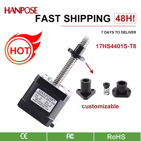 Nema17 Screw Motor 17HS4401S-T8*2+POM 1.5A 40N.cm Screw Rod Linear Stepping Motor with Trapezoidal L