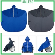 [Amleso] Wheelchair Waterproof Poncho W/Reflective Strip Wheelchair for adult