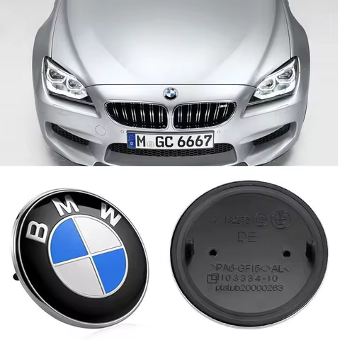 Car Front Hood 2pcs 74mm 82mm Emblem Trunk Rear Badge For BMW E46 E60 E90 E52 F10 F30 F18 X1 X3 X4 X