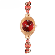 Free Box Jam Tangan Gelang Wanita Mewah Strap Titanium Model Oval Serut Terbaru Fashion Korea Style