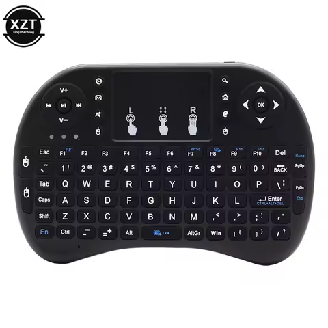 I8 Mini Wireless Keyboard Backlit English Russian Hebrew 2.4G Air Mouse Remote Control Touchpad Hand