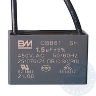 BM Fan Capacitor CBB61 450V 0.8 ~ 10 uF Kapasitor Kipas Compatible with Panasonic KDK Deka Alpha Phi