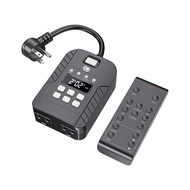New American Standard 15A 1875W Outdoor Waterproof Socket Light Control Digital Electronic Timer Two
