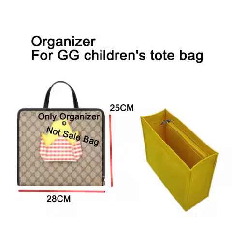 Felt Bag Insert Organizer For GG Print Children's Kids Tote Bags, Inner Lining, Inner Purse, Support