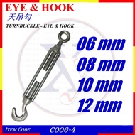 (2,5,10pcs) TURNBUCKLE - EYE & HOOK [C006-430 (6mm) C006-431 (8mm) C006-432 (10mm) C006-433 (12mm) C
