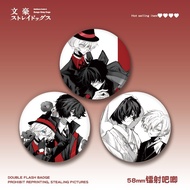 Anime Bungo Stray Dogs Nakahara Chuuya Dazai Osamu Badge Button Brooch Pins Cosplay Collection Toys 