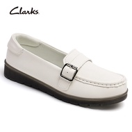 Clarks รองเท้าคัทชูผู้หญิง Womens Cora Amanda Beige Leather Womens Slip-Ons Commuter Shoes