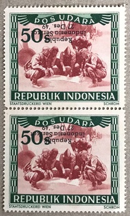 PW833-PERANGKO PRANGKO INDONESIA WINA POS UDARA REPUBLIK 50s ,BLOK 2