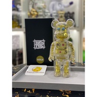 [In Stock] BE@RBRICK x HxS (Hirota Saigansho) 400% Gold Ver. bearbrick