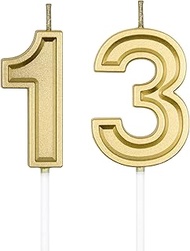 UVATAHONA 13th & 31st Birthday Candles, Gold Number 13 31 Candle for Cake Decoration on Birthday Par