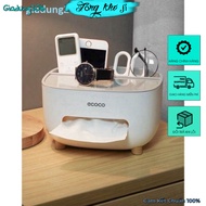 [Genuine Ecoco]Ecoco Tissue Box Desktop Tissue Box with Multi-Purpose Storage Compartment, High Qual