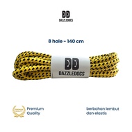 DAZZLEDOCS Shoelaces Yellow Black Boots8 Hole Eye Hole 140cm Shoe Lace