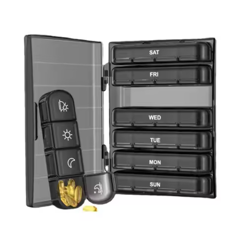 Pill Cases Box Organizer 7 Days 21/28 Grids 3/4 Times Portable Travel with Large Compartments for Vi