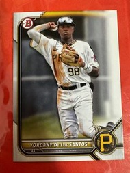 MLB 2022 Topps Bowman Baseball Card - Pittsburgh Pirates 匹茲堡海盜隊 游擊手 Yordany De Los Santos 棒球卡 球員卡