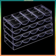 [Chiwanji1] 4Pcs Clear Acrylic Poker Chips Storage Tray Case Box Pallet Casino No Lid
