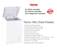 Tecno 100L Upright Chest Freezer TCF138R (1yr warranty)