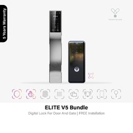 FREE Installation | Elite U-2 Gate Facial &amp; Dual Fingerprint Gate Lock + Elite V5 Palm Recognition Door Digital Lock