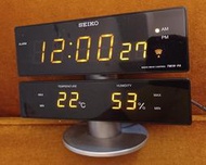 ╭✿㊣二手 日本製造 SEIKO CLOCK 桌上型電子鬧鐘 / 電子鐘/電波鐘【DL202K】電波鐘 LED 數位顯示